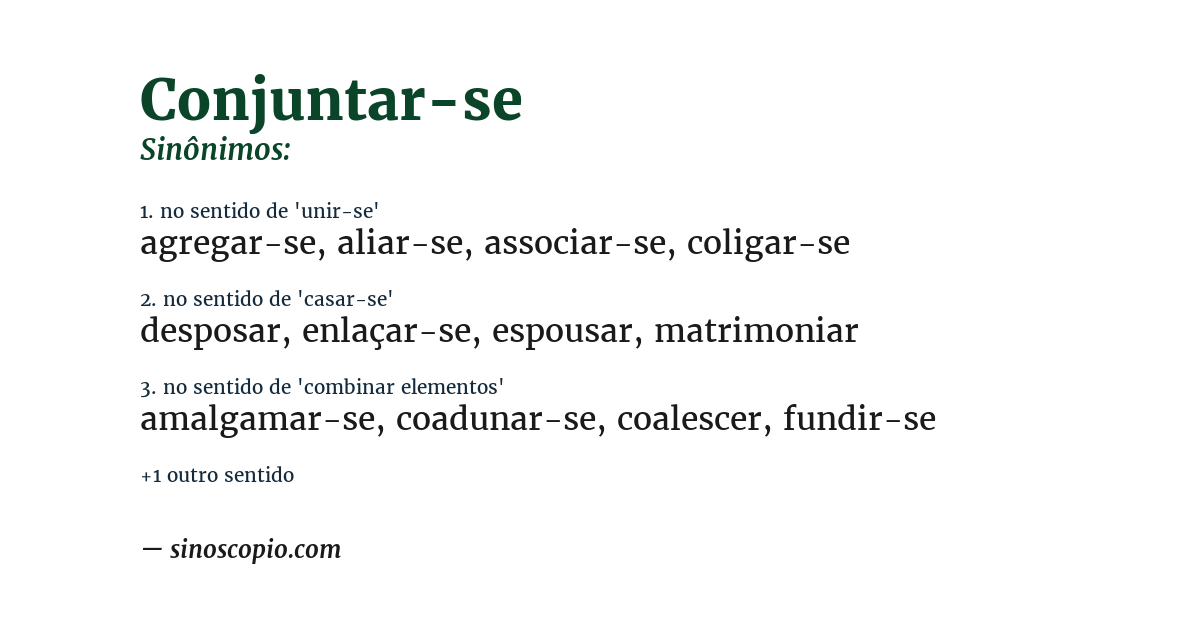 Sinônimo de conjuntar-se
