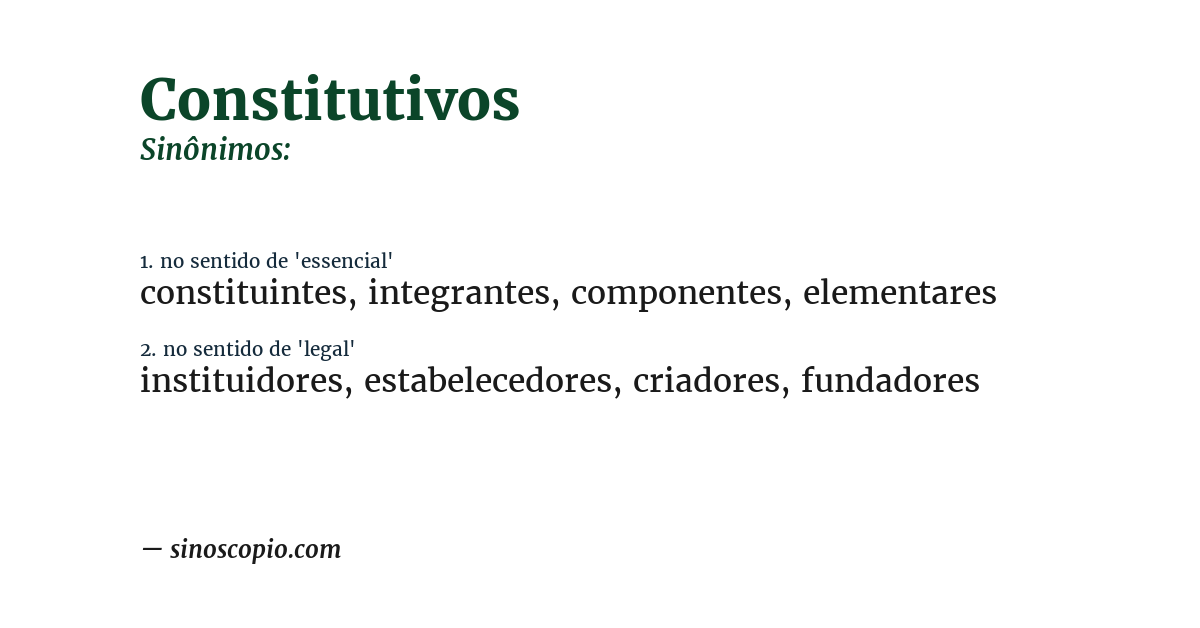 Sinônimo de constitutivos