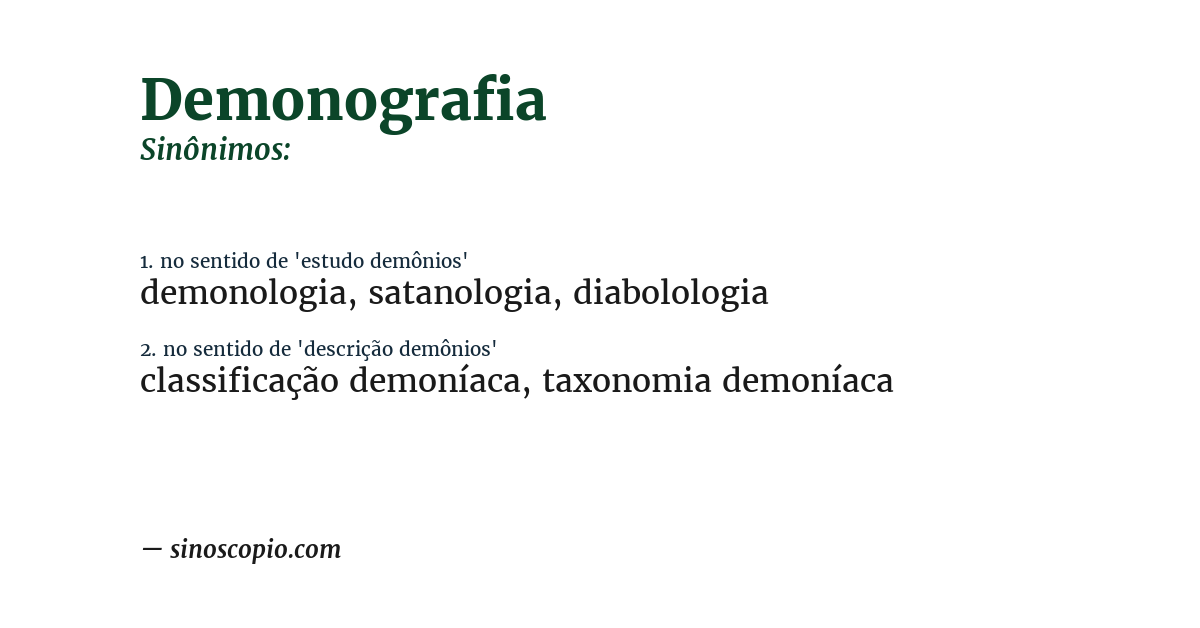 Sinônimo de demonografia
