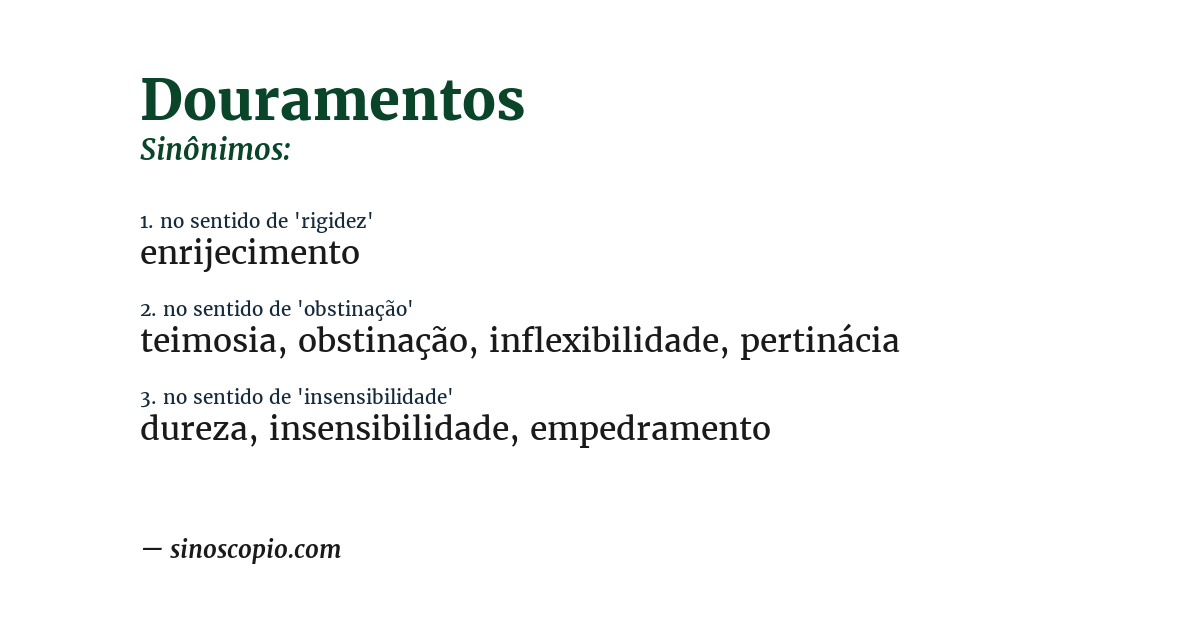 Sinônimo de douramentos