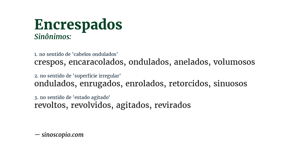 Sinônimo de encrespados
