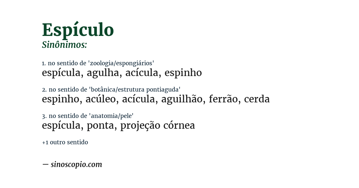 Sinônimo de espículo