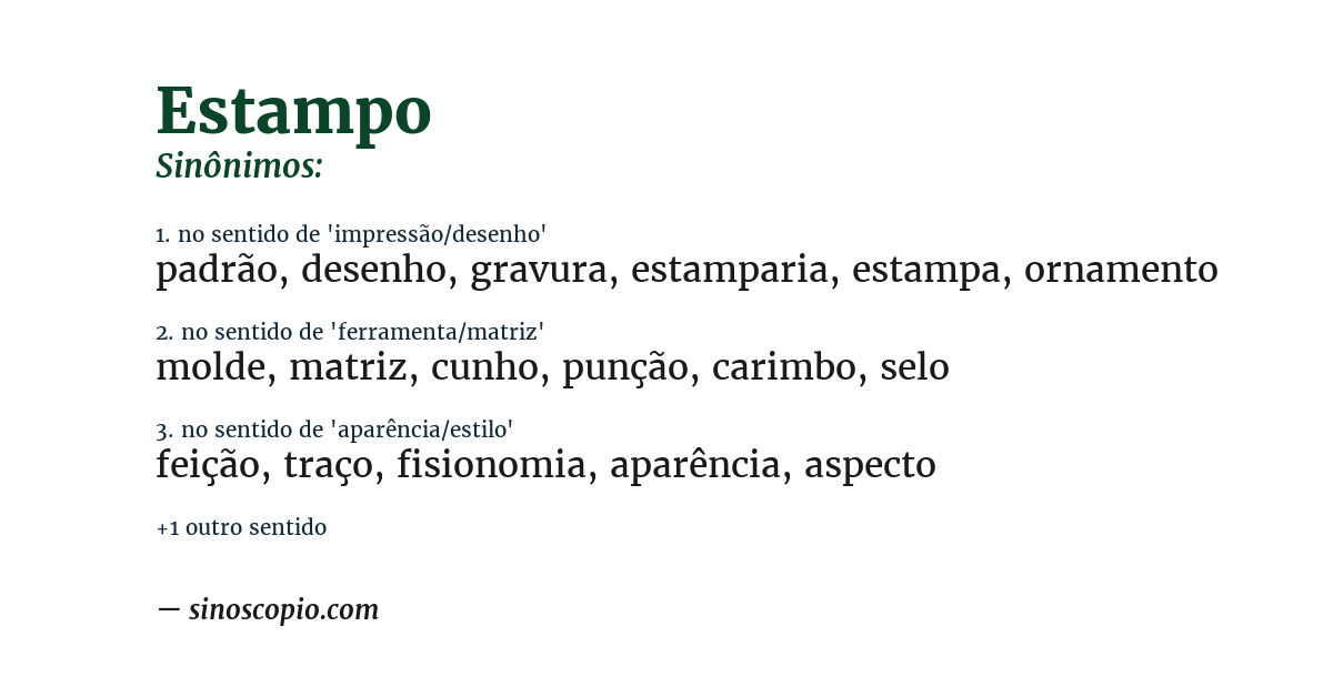 Sinônimo de estampo