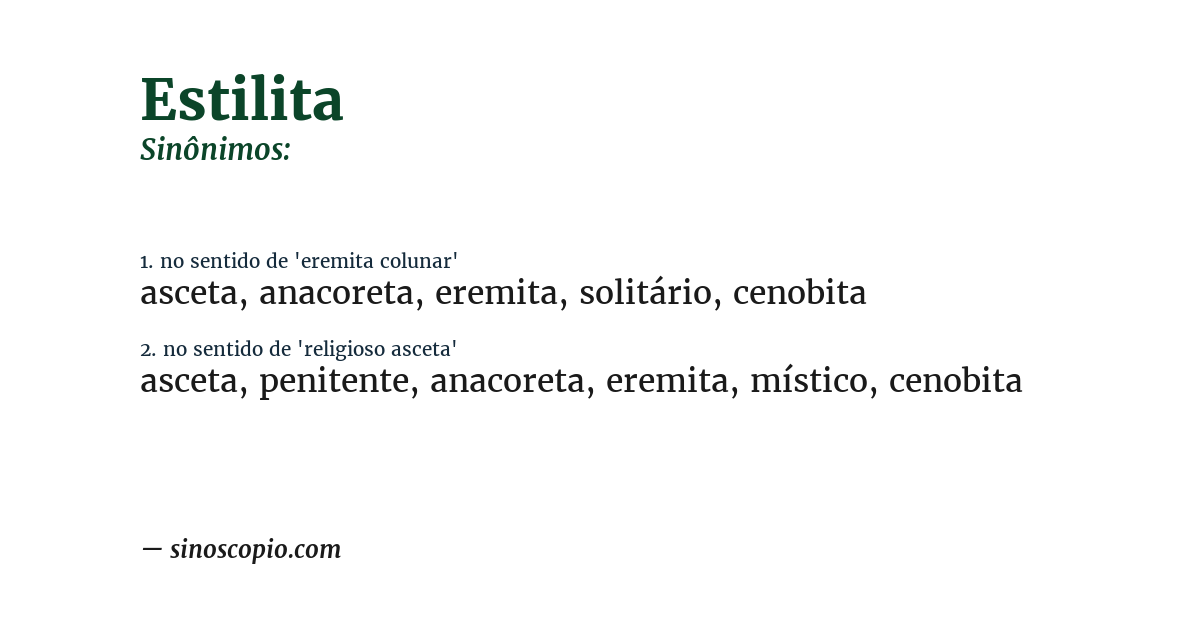 Sinônimo de estilita