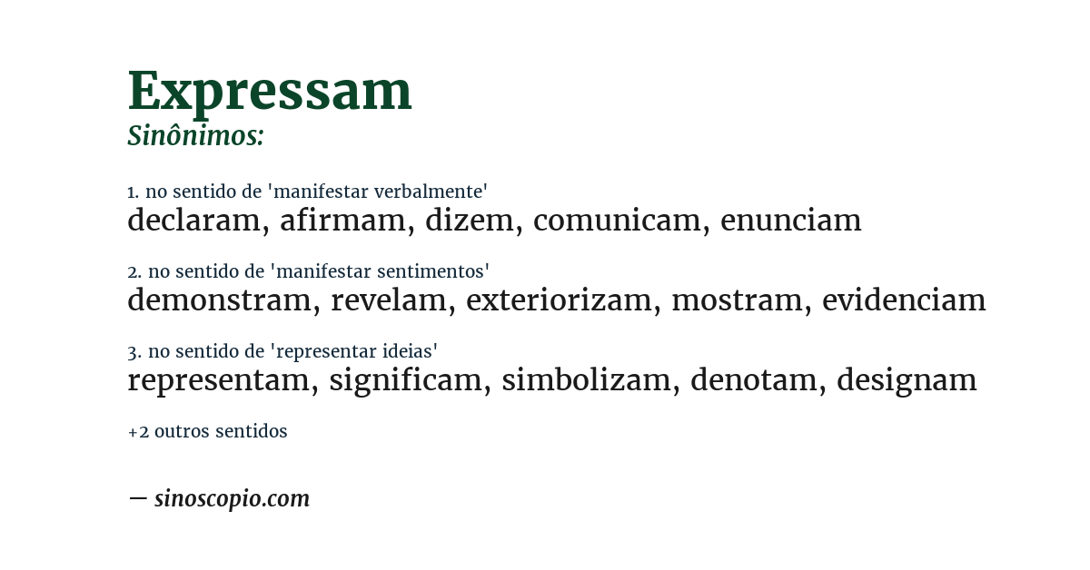 Sinônimo de expressam