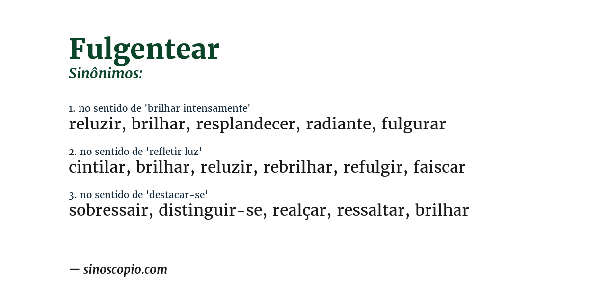 Sinônimo de fulgentear