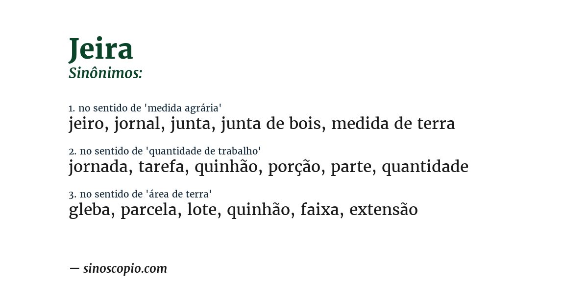 Sinônimo de jeira
