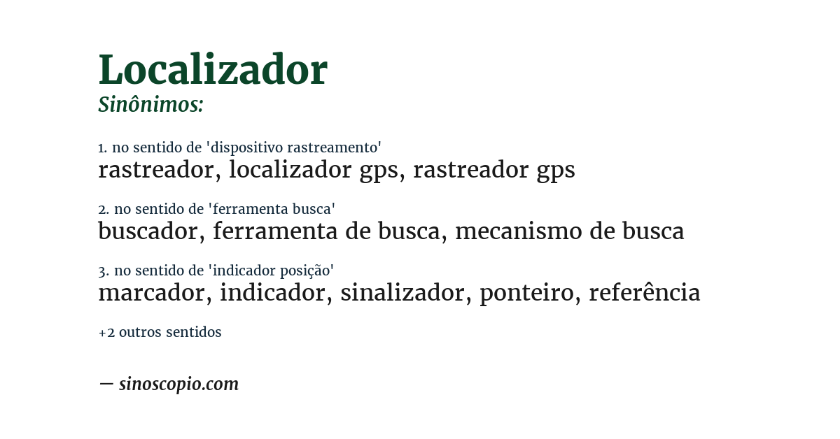 Sinônimo de localizador