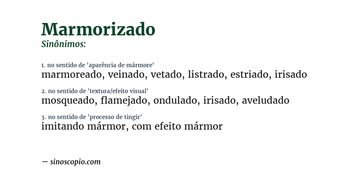 Sinônimo de marmorizado