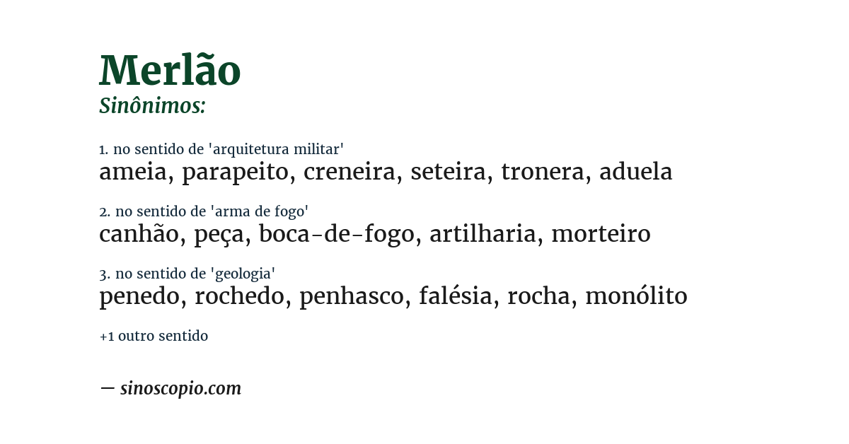 Sinônimo de merlão
