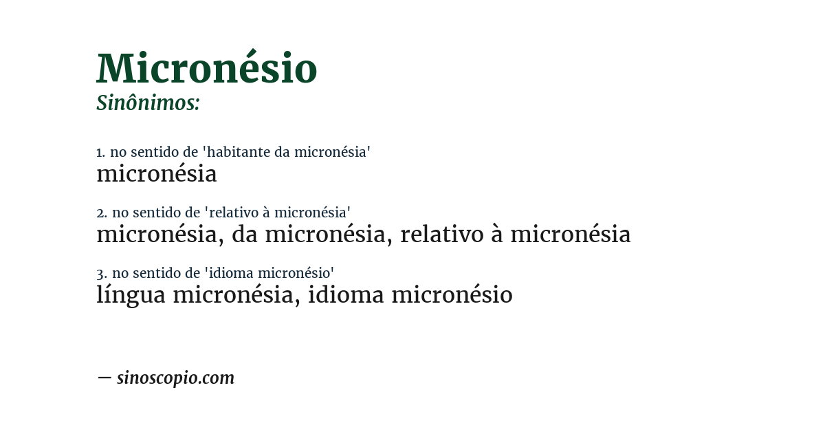 Sinônimo de micronésio