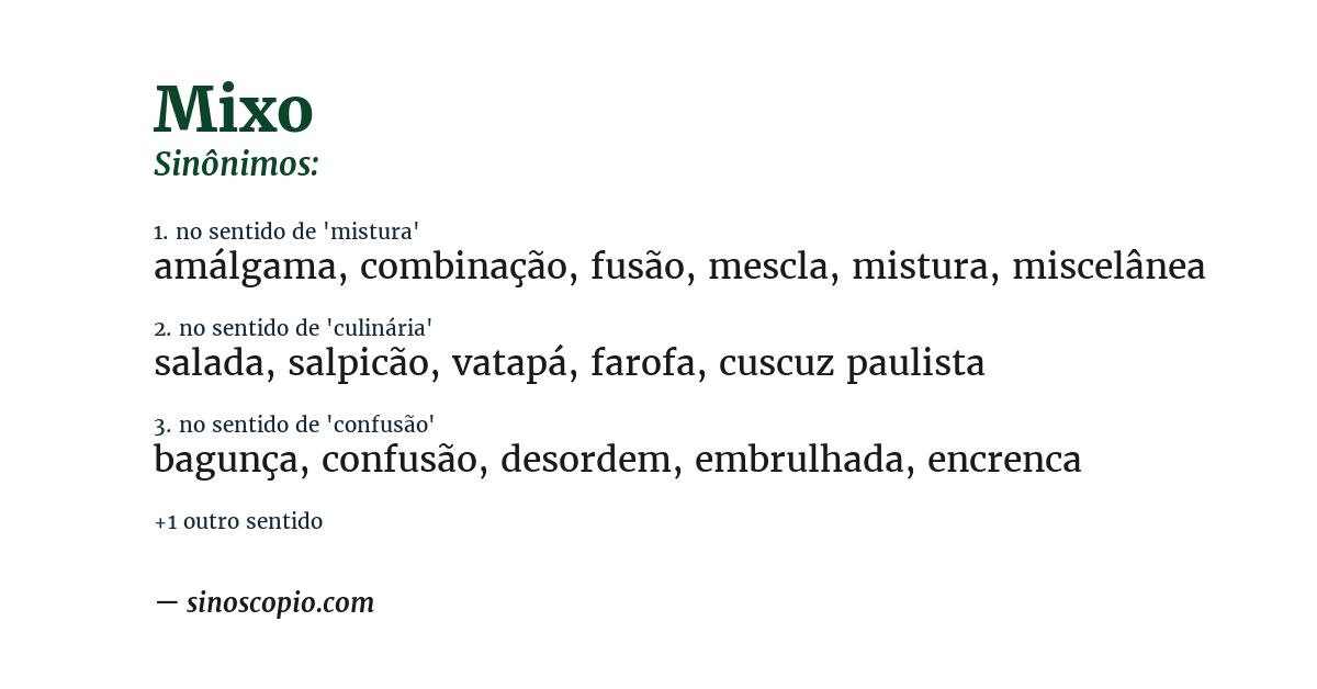 Sinônimo de mixo