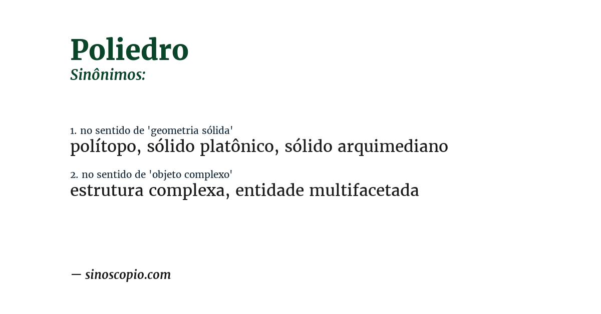 Sinônimo de poliedro