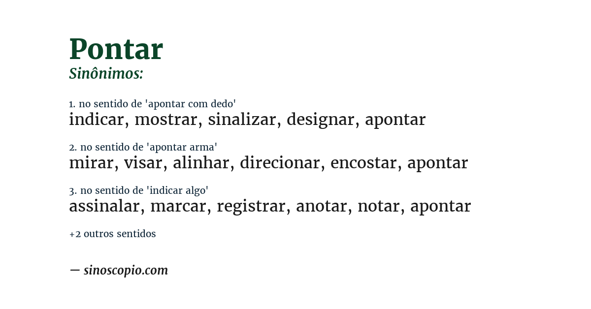Sinônimo de pontar