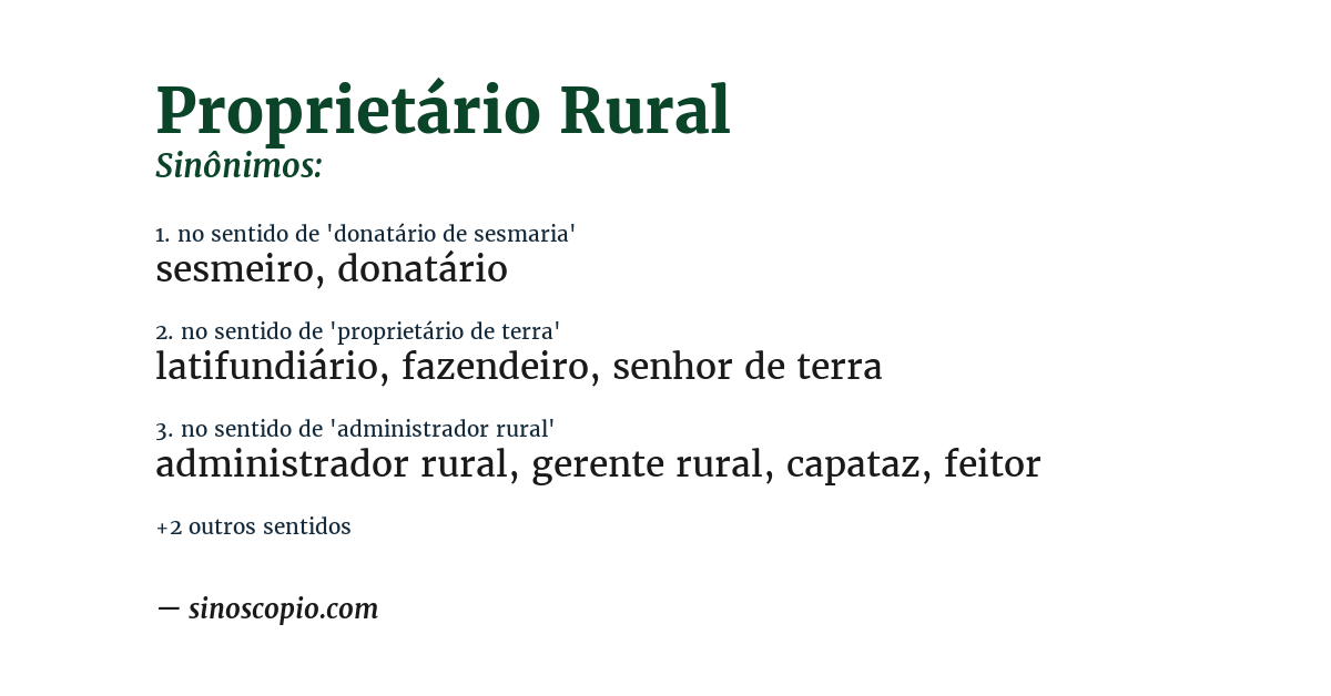 Sinônimo de proprietário rural
