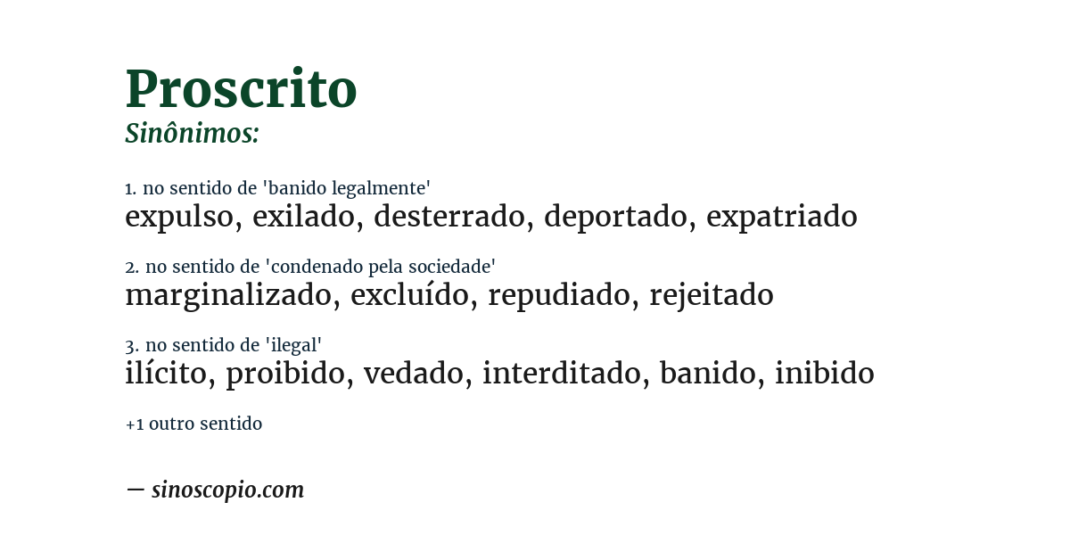 Sinônimo de proscrito