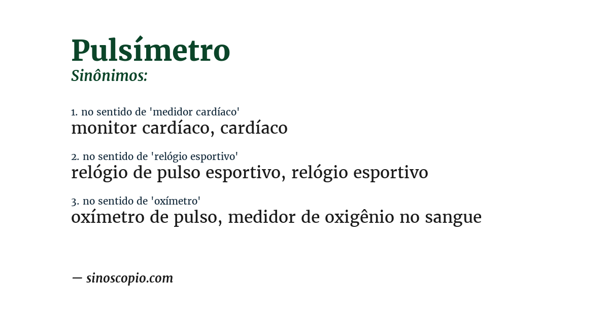 Sinônimo de pulsímetro