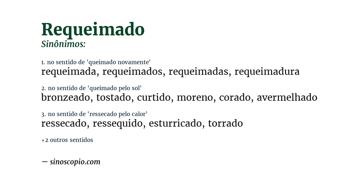 Sinônimo de requeimado