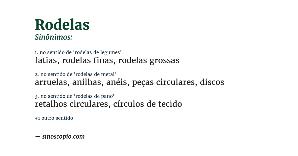 Sinônimo de rodelas