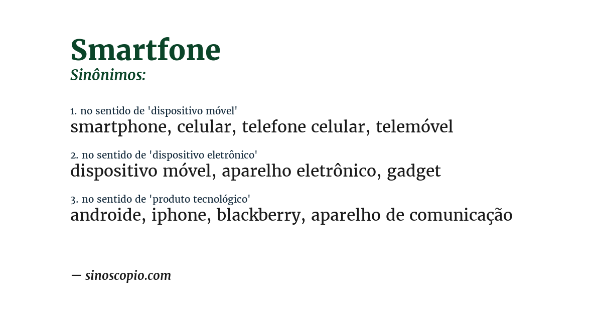 Sinônimo de smartfone