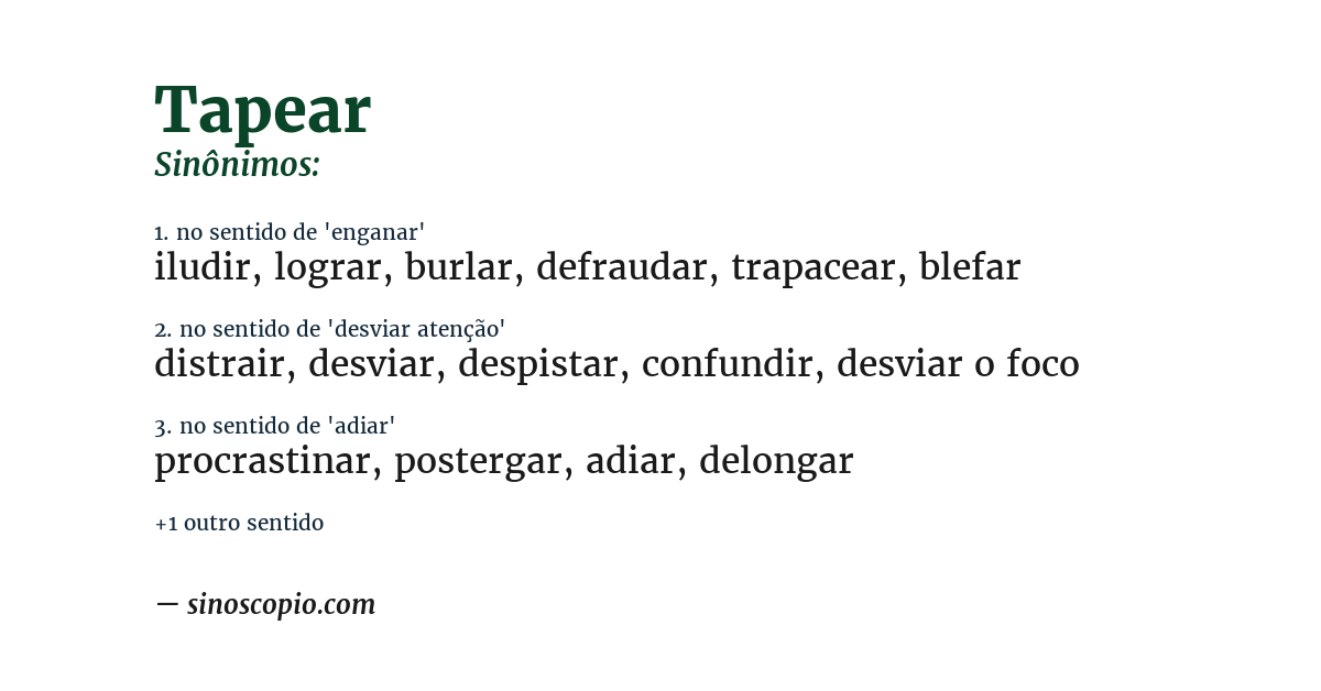 Sinônimo de tapear