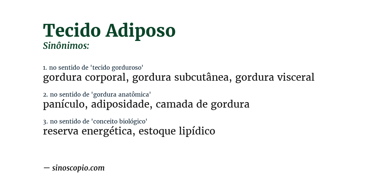Sinônimo de tecido adiposo
