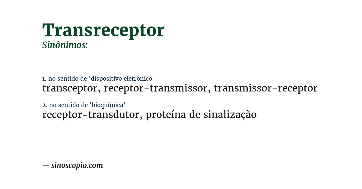 Sinônimo de transreceptor