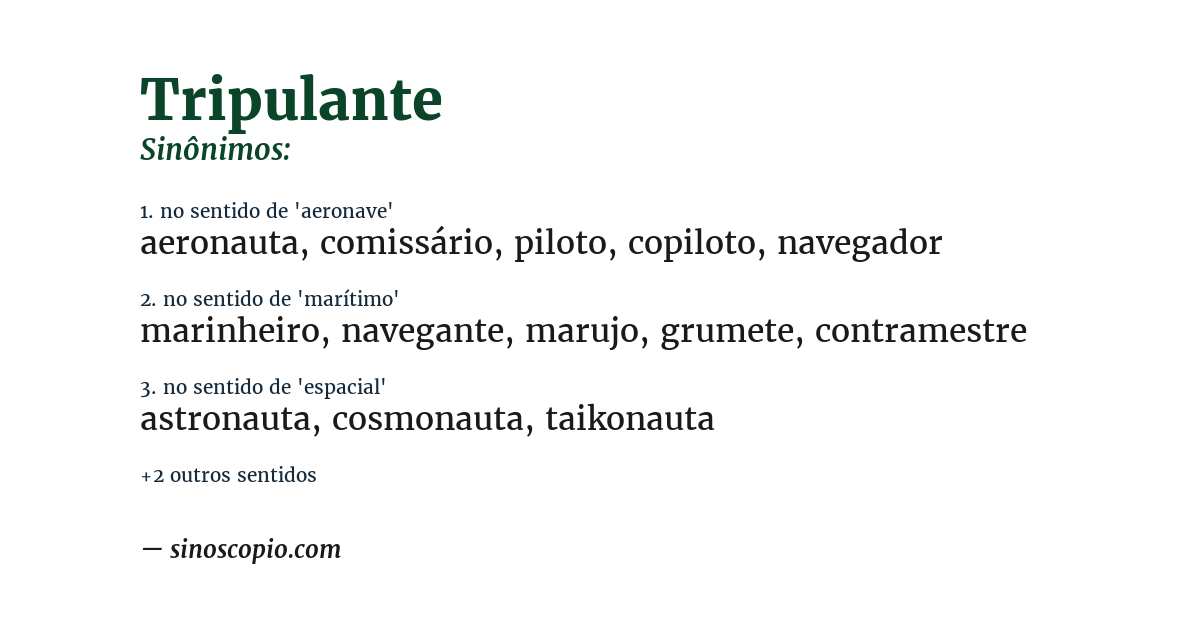 Sinônimo de tripulante