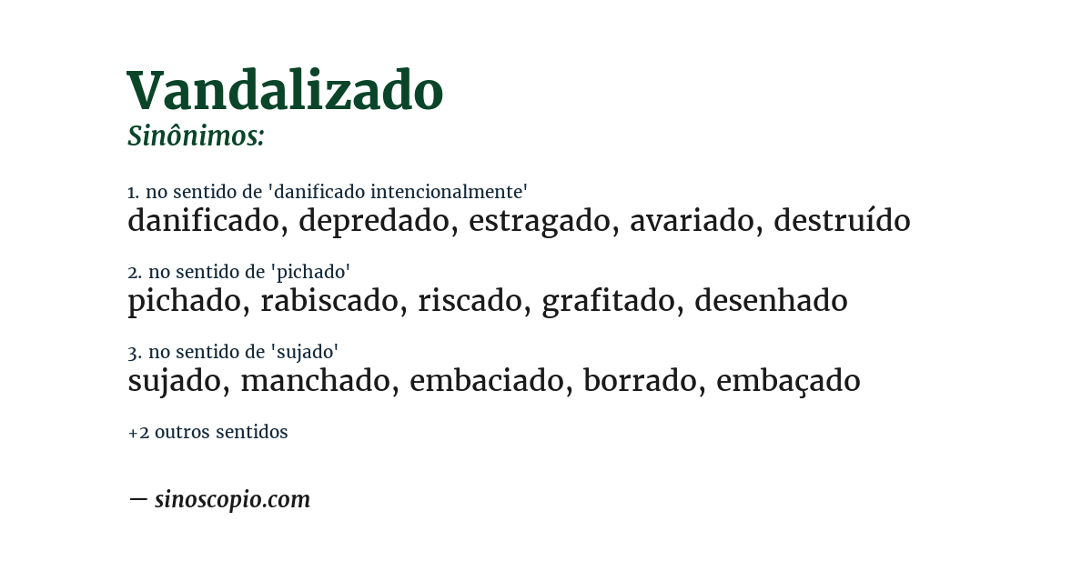 Sinônimo de vandalizado