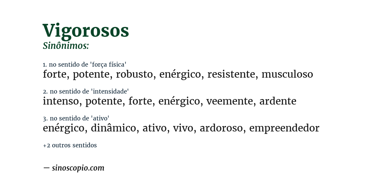 Sinônimo de vigorosos