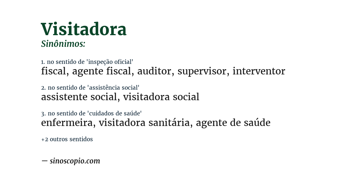 Sinônimo de visitadora