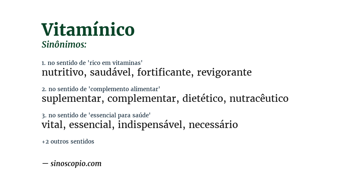 Sinônimo de vitamínico