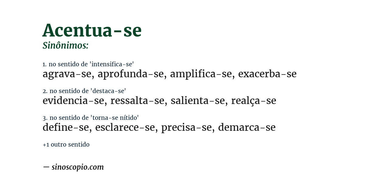 Sinônimo de acentua-se