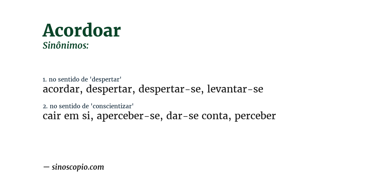 Sinônimo de acordoar