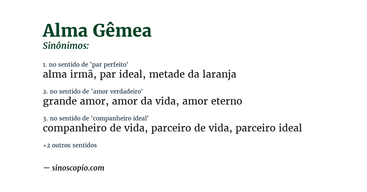 Sinônimo de alma gêmea