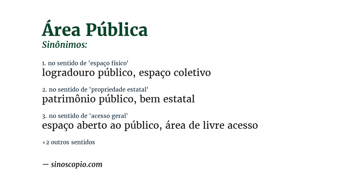 Sinônimo de área pública