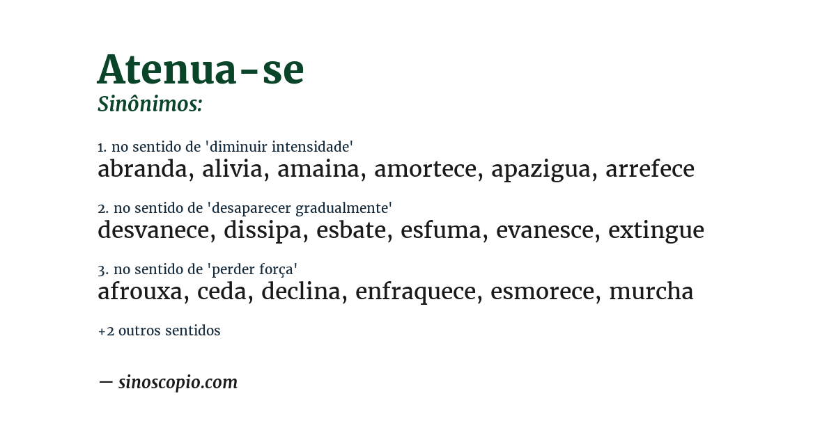 Sinônimo de atenua-se