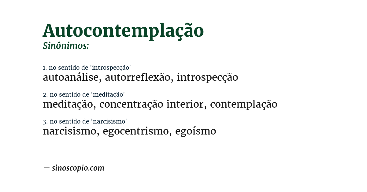 Sinônimo de autocontemplação