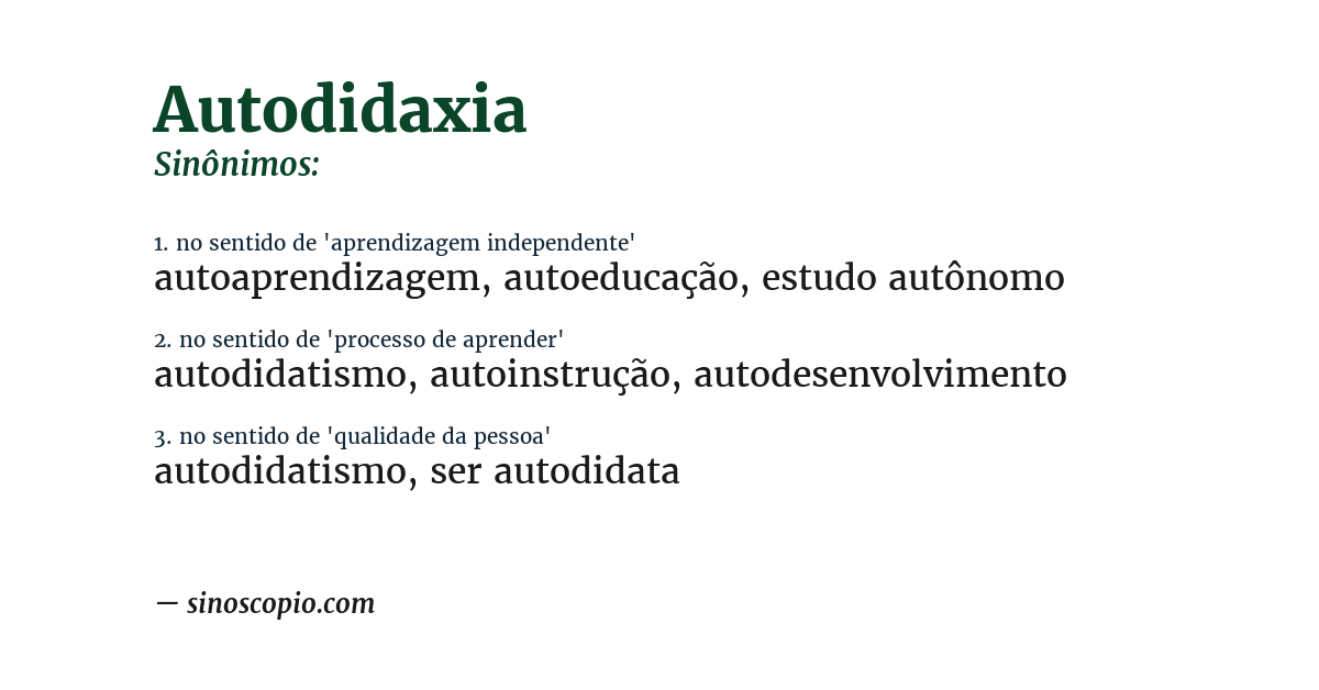 Sinônimo de autodidaxia