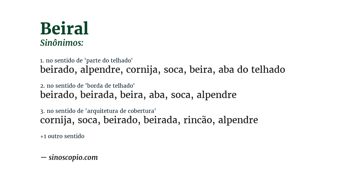 Sinônimo de beiral