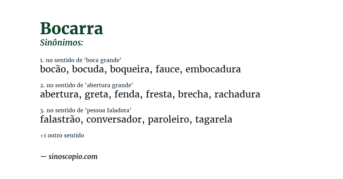 Sinônimo de bocarra