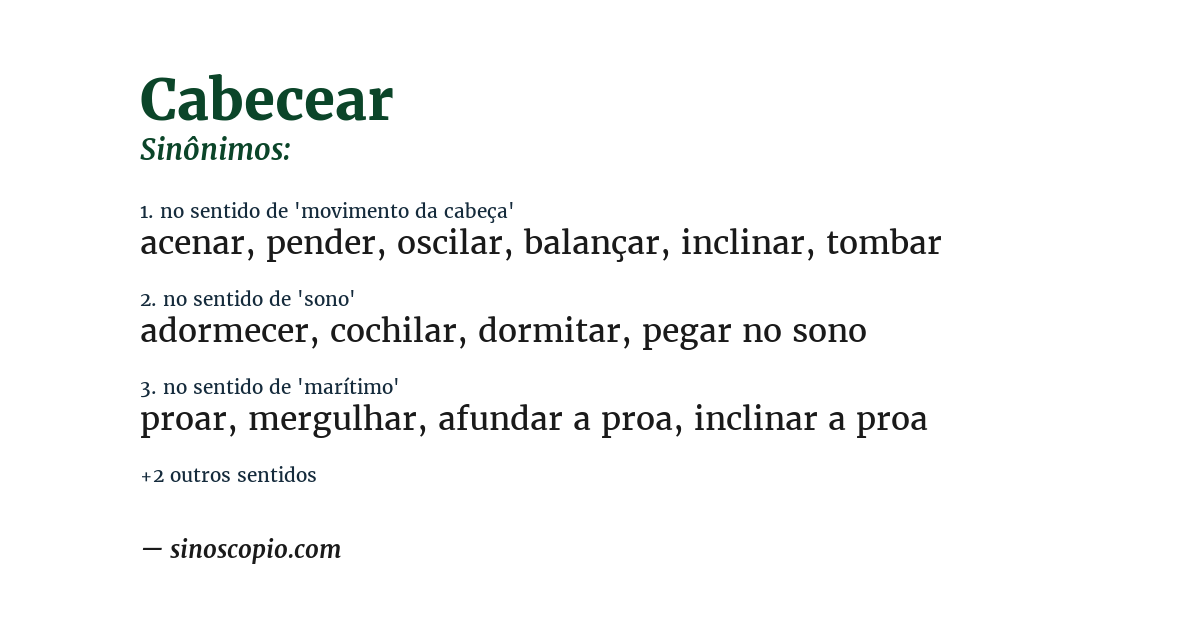 Sinônimo de cabecear