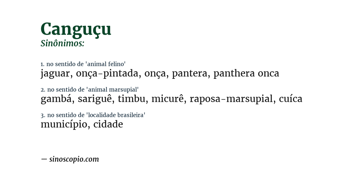 Sinônimo de canguçu