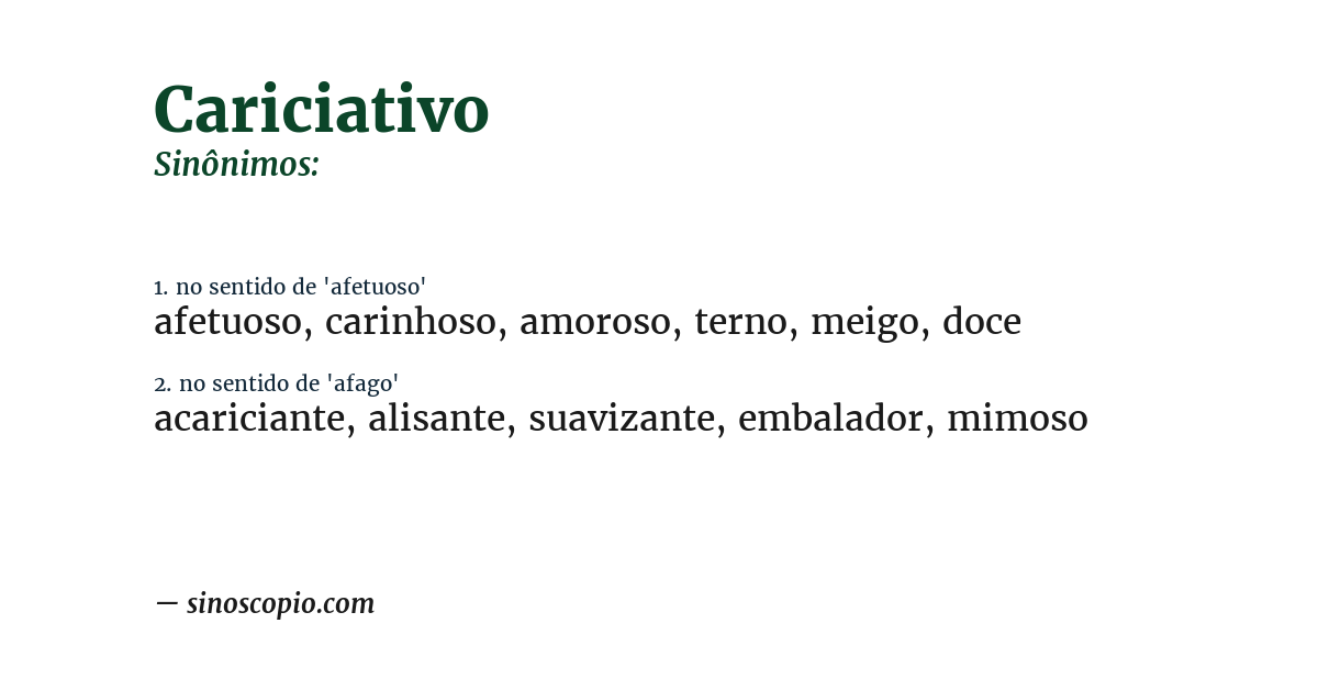 Sinônimo de cariciativo