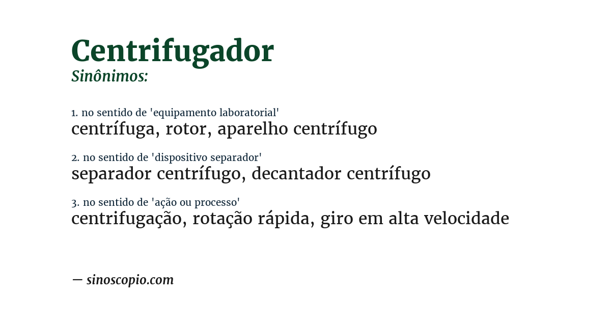 Sinônimo de centrifugador