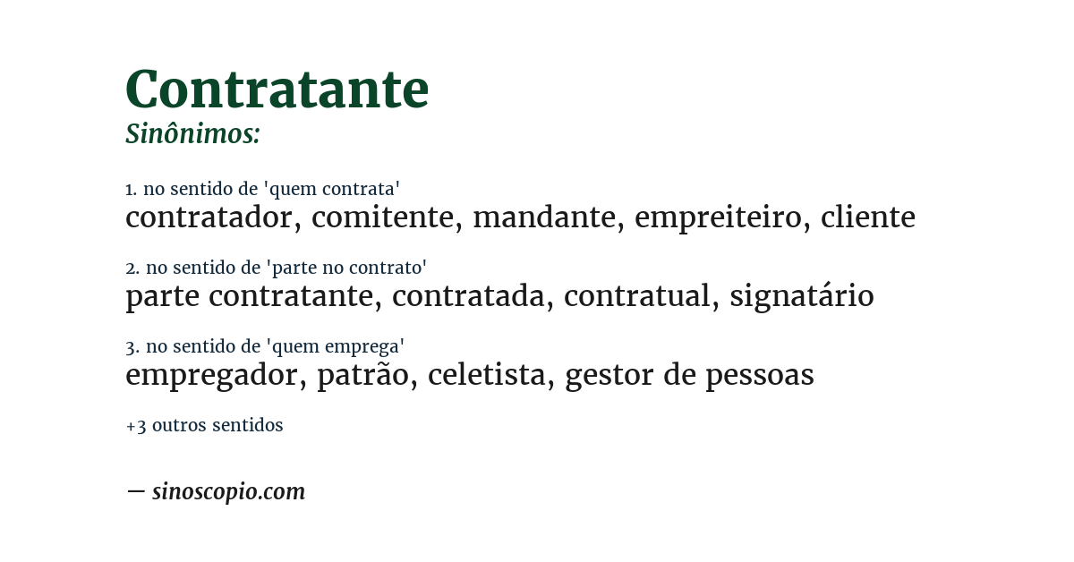 Sinônimo de contratante