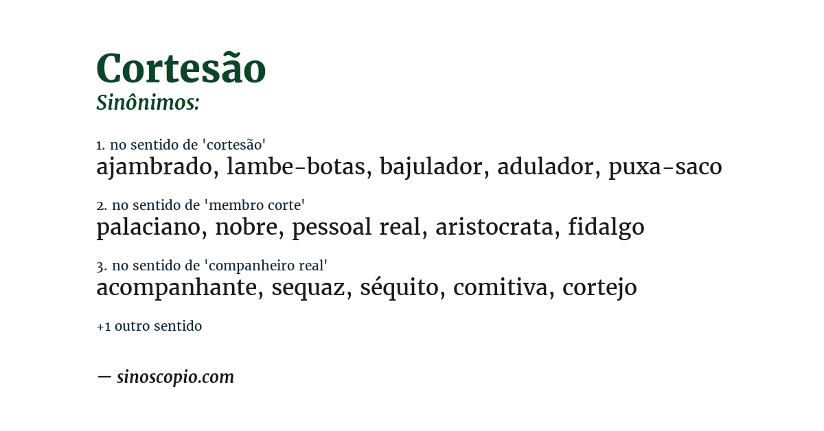Sinônimo de cortesão