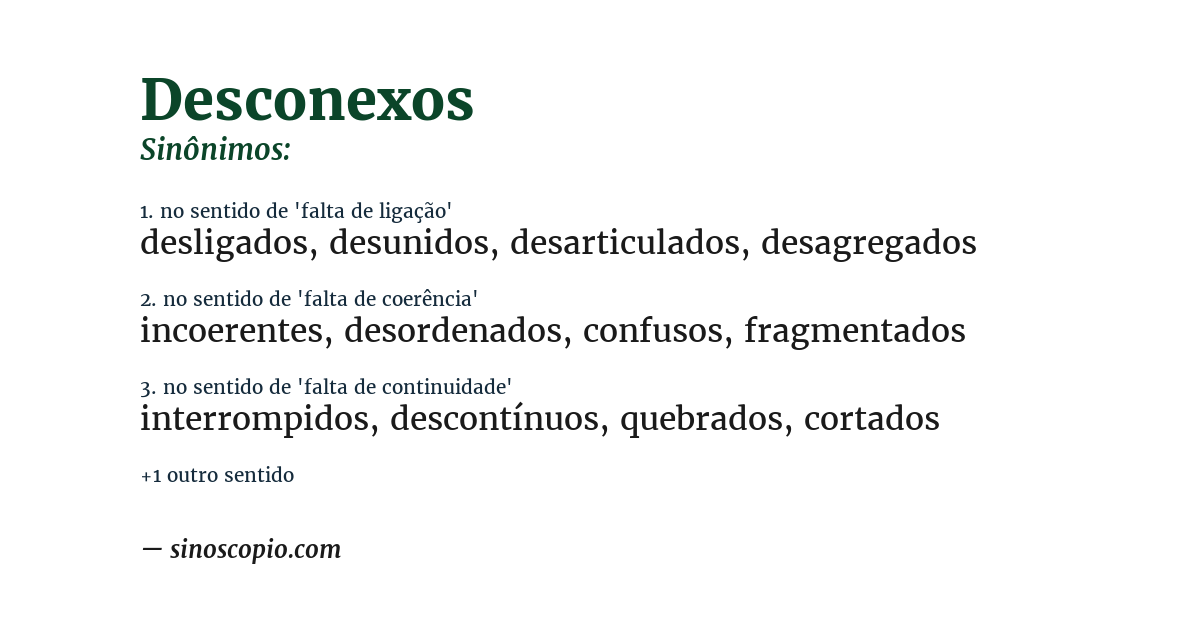 Sinônimo de desconexos