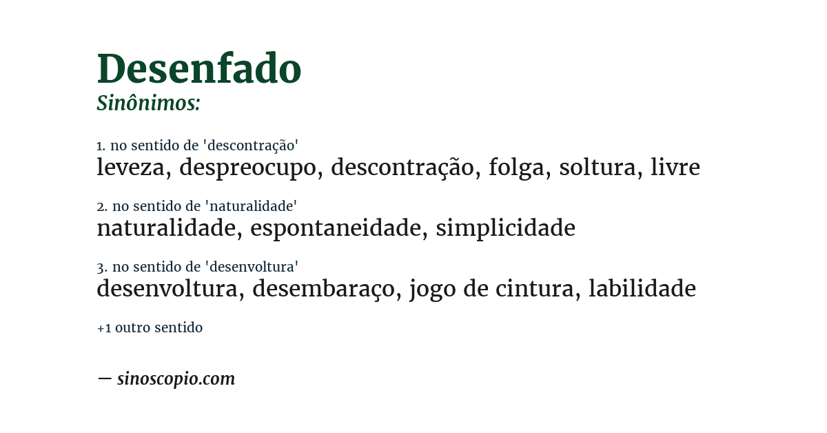 Sinônimo de desenfado