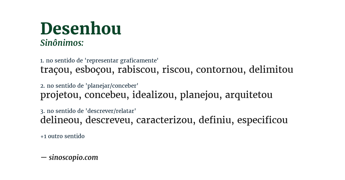 Sinônimo de desenhou